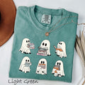 Comfort Colors Halloween Book Shelf Sweatshirt Reading Tee Book Lover Gift Reading Book Shirt Ghost Reader Tee Literature Boo Sweatshirt