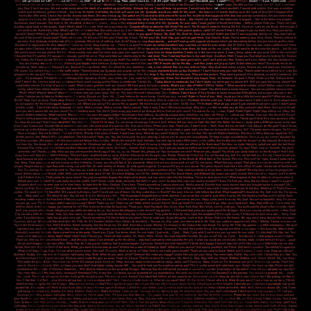 Daredevil 2003 Handwritten Movie Script - Poster | Canvas Wall Art Print