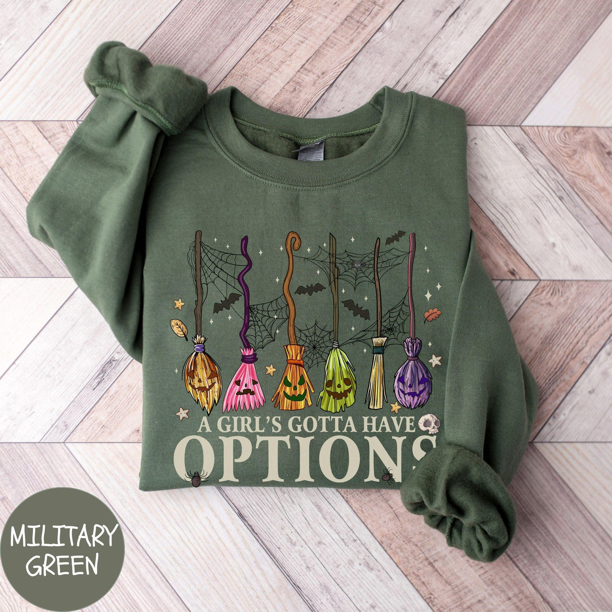 Comfort Colors Halloween A Girl Gotta Have Options Shirt Women, Cute Girls Will Be Girls Witch Spooky Season Witchy Vibe Graphic Tee, Gift for Her Aesthetic
