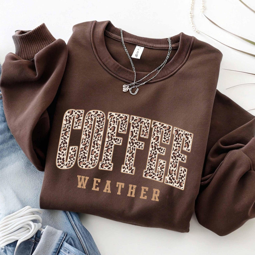 Retro Coffee Weather Sweatshirt Fall Coffee Lover Gift Cute Fall Sweatshirt Pumpkin Spice Shirt Thanksgiving Shirt Fall Graphic Tee