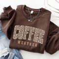 Retro Coffee Weather Sweatshirt Fall Coffee Lover Gift Cute Fall Sweatshirt Pumpkin Spice Shirt Thanksgiving Shirt Fall Graphic Tee