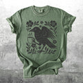 Boho Crow Shirt Bird Coffee Lover Oversize Womens Mens Comfort Colors Tshirt