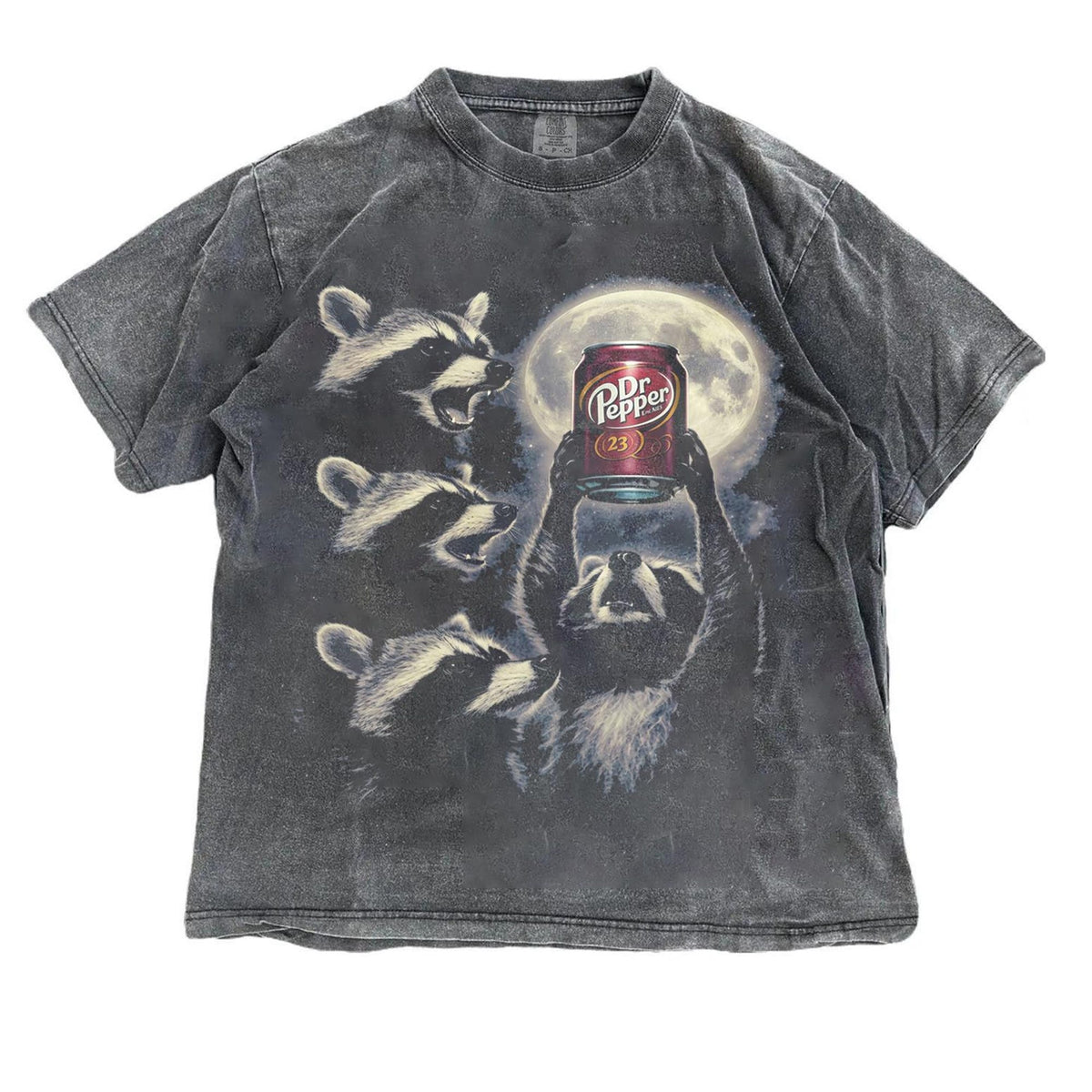Funny Raccoon Shirt  Raccoon Moon Graphic Tee Vintage Animal TShirt Retro Aesthetic