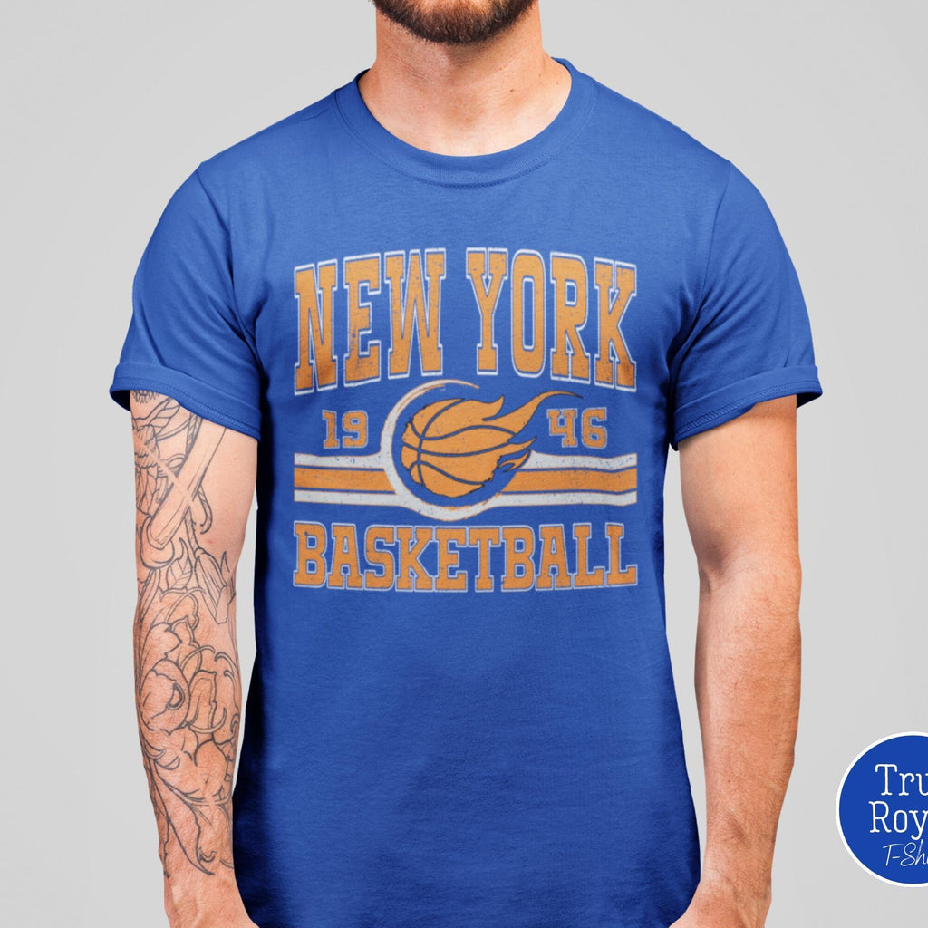Retro New York Knicks Shirt Game Day Trendy Basketball Fan Gift Vintage 80s Style NYC Hoops Tee Unisex