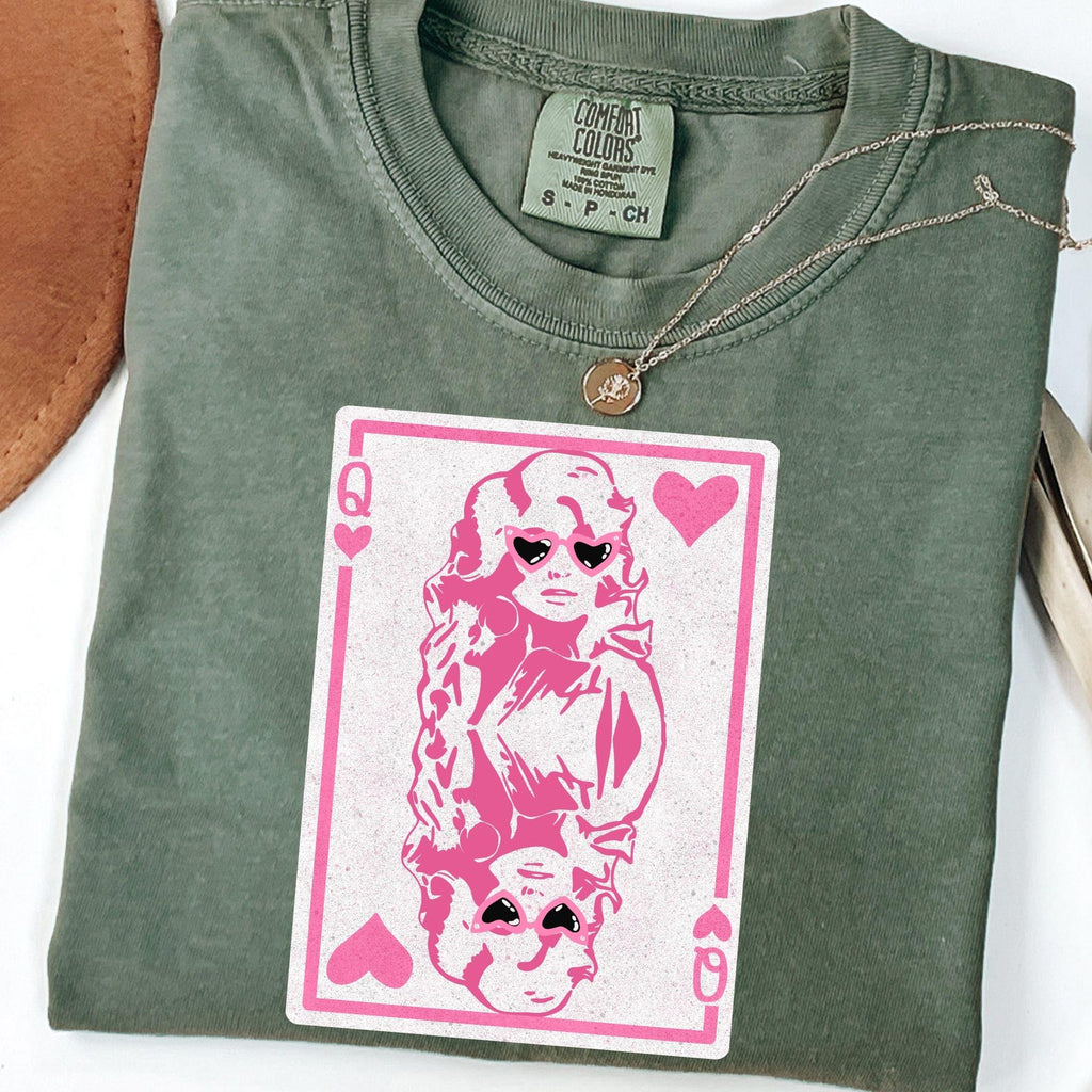 Comfort Colors Dolly Parton Shirt Queen Of Hearts Valentine Pink Design Country Music Tee Gift