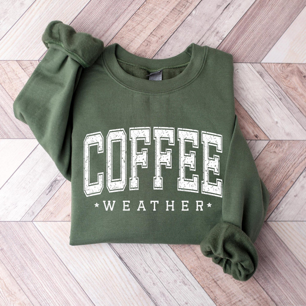 Coffee Weather SweatshirtCoffee Lover Crewneck Autumn Women Shirt Retro Fall Sweater Retro Autumn TShirtCoffee Lover GiftGift for Her