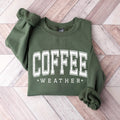 Coffee Weather SweatshirtCoffee Lover Crewneck Autumn Women Shirt Retro Fall Sweater Retro Autumn TShirtCoffee Lover GiftGift for Her