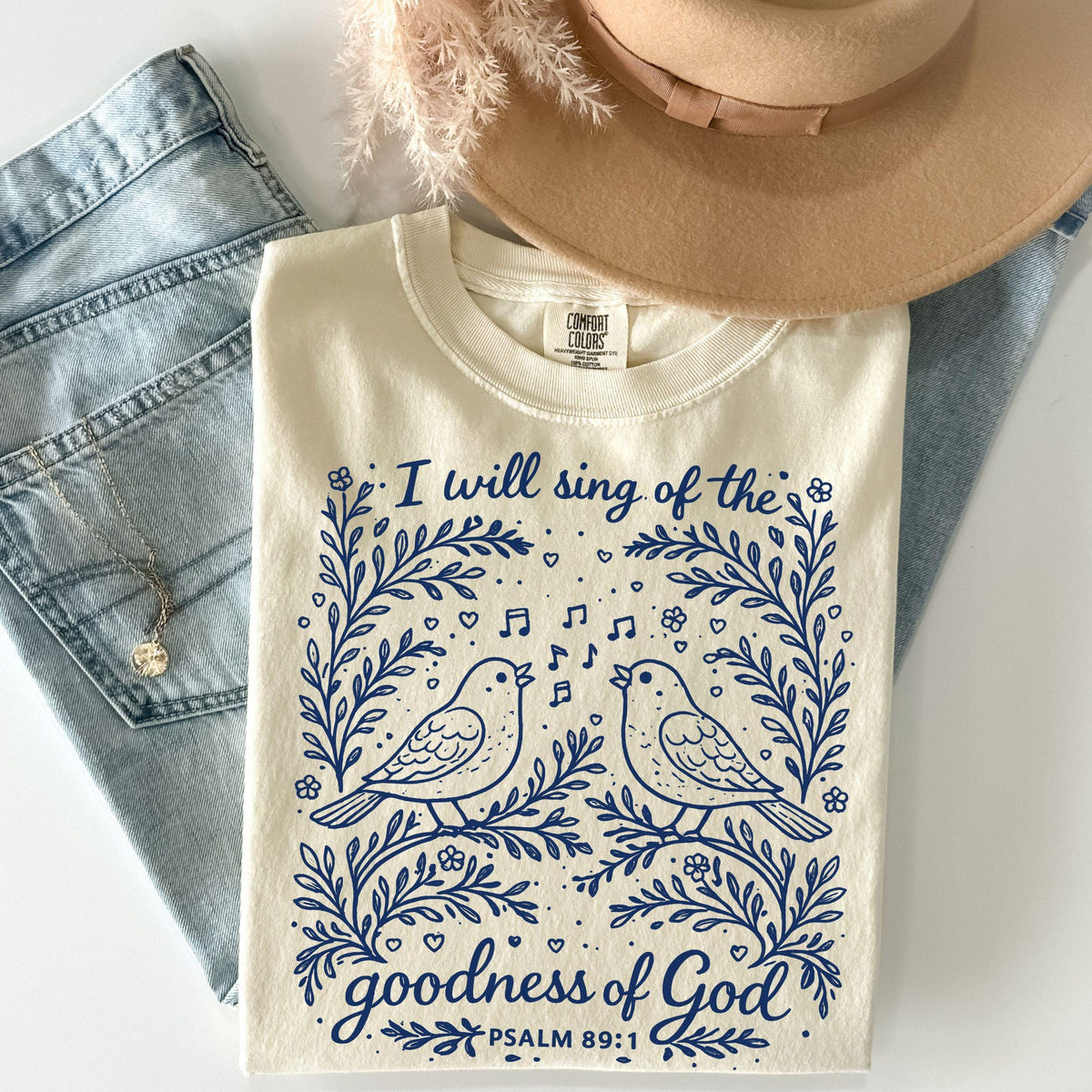 Comfort Colors Christian Shirt God shirt Bible Verse Shirt Christian Gift Religious tee Faith Based Crewneck Church shirt Floral Tee