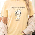 Comfort Colors Snoopy Faith Shirt Women, The Lord Is My Shepherd Psalm 23 I Have Everything I Need Bible Verse Peanuts Graphic Tee, Religious Gift for Her Aesthetic