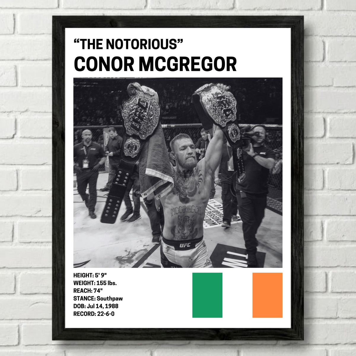 Conor McGregor Fighter UFC Mixed Martial Arts Home Gym Sports Fan Man Cave - Poster | Canvas Wall Art Print