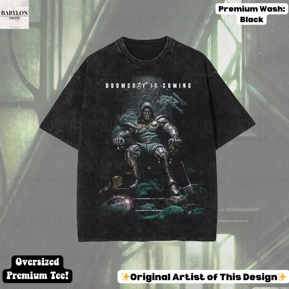Comfort Colors Oversized Doctor Doom Doomsday Shirt Women, Retro Disneyworld Marvel Avengers Villain Graphic Tee, Fan Gift for Her Aesthetic