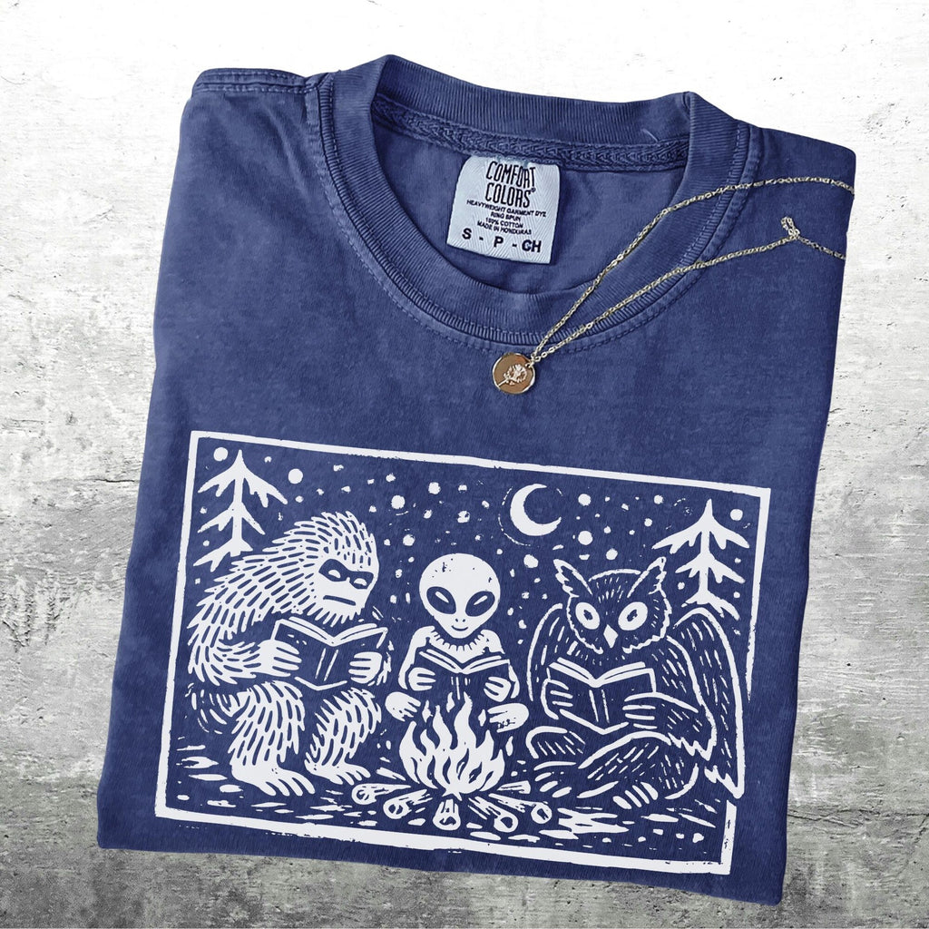 Book Lover Shirt Cryptid Book Club Reader Gift Oversize Womens Mens Comfort Colors Tshirt