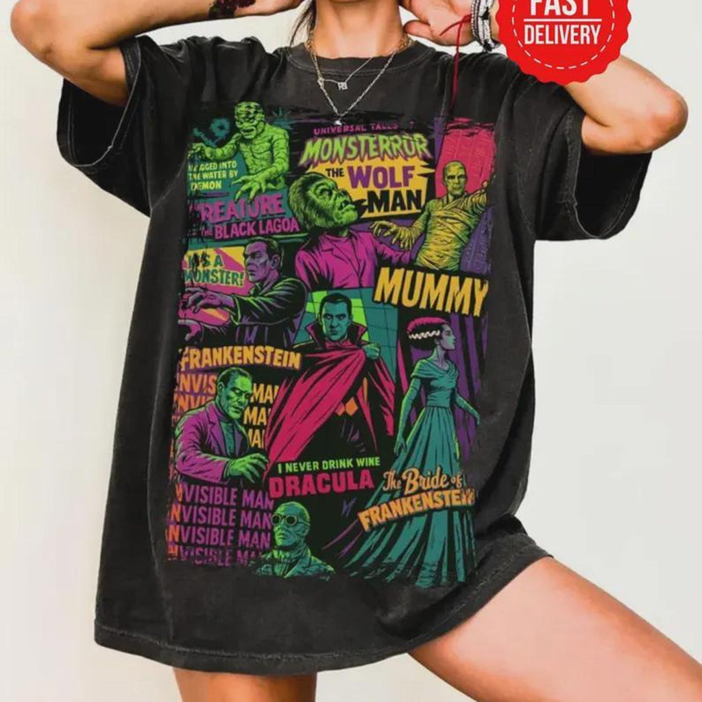 Comfort Colors  Big Print Universal Monsters TShirt