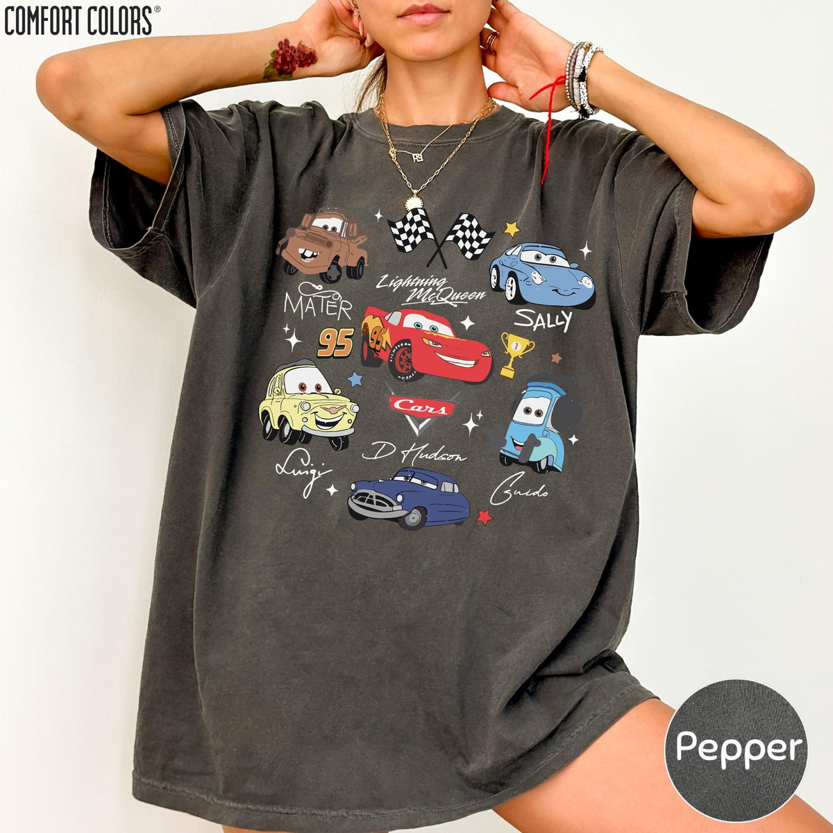Comfort Colors Lightning McQueen Magical Disney Cars Shirt Women, Toddler Family Trip Vacation Graphic Tee, Gift for Her Aesthetic
