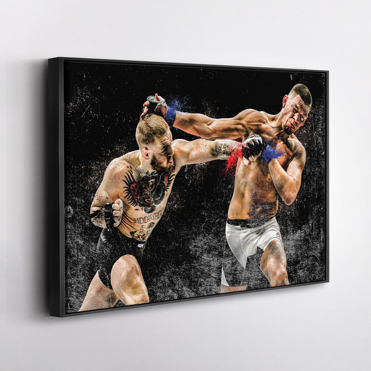 Conor McGregor vs Nate Diaz Mixed Martial Arts Hand Made Home Man Cave Gift Decor - Poster | Canvas Wall Art Print