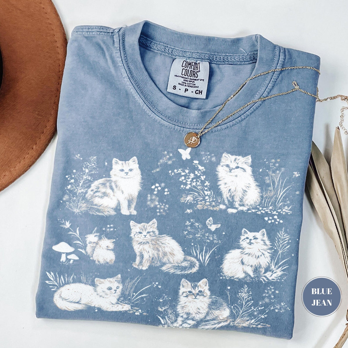 Vintage 90s Cats TShirt Comfort Colors Kitten Nature Shirt Retro Cottagecore Kittens Graphic Tee Oversized Tshirt Cute Pet Floral Top