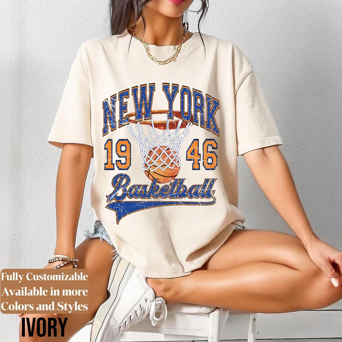 Vintage New York Knicks Shirt Comfort Colors Retro Basketball Fan Tee MSG Hoops Game Day Gift Unisex