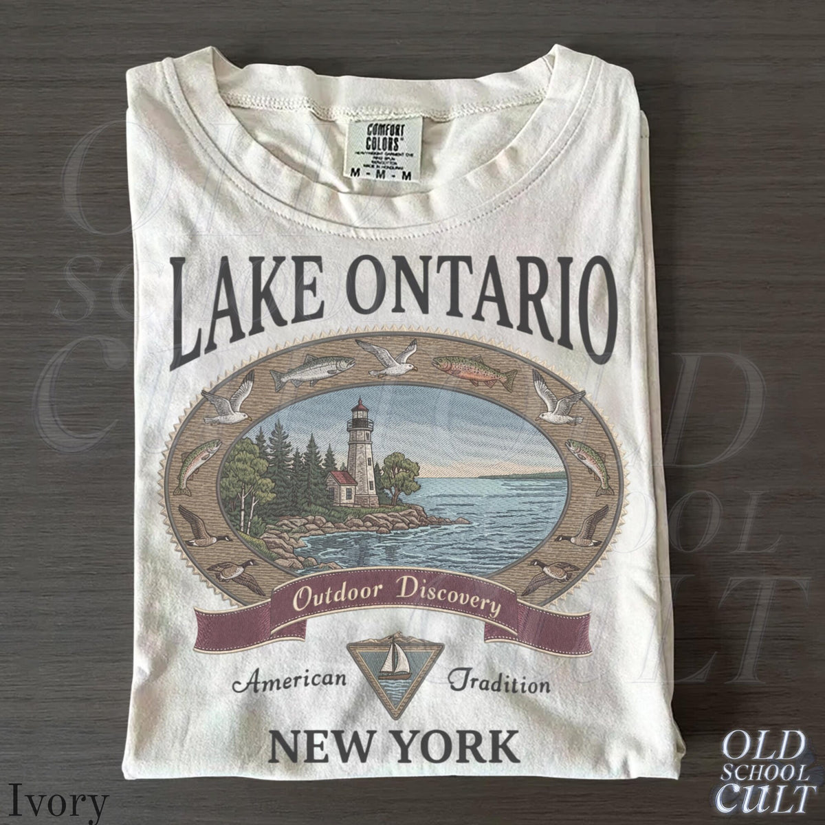 Vintage Lake Ontario Tshirt New York Graphic Tee Comfort Colors Retro Fishing Boating Outdoor 90s Nostalgia Camping Unisex