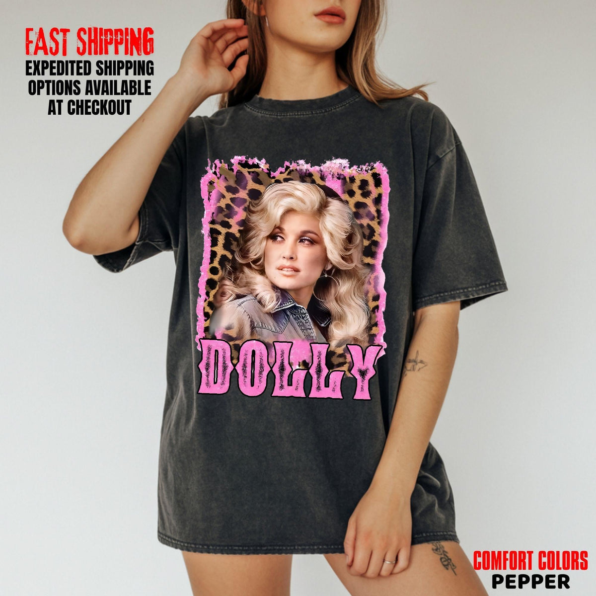 Comfort Colors Dolly TShirt Dolly Parton Oversize  Pink Graphic Shirt