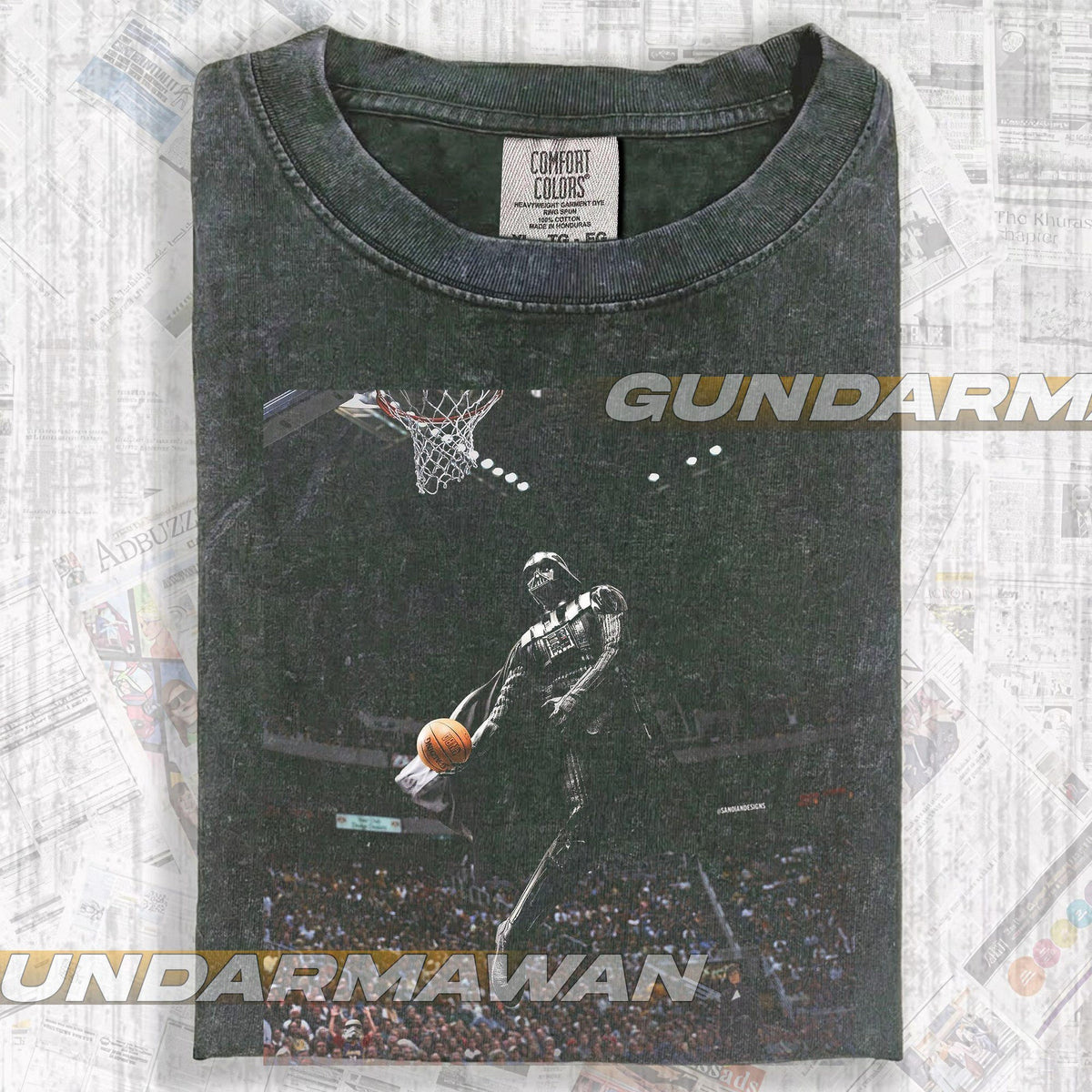 Darth Vader Dunk Shirt Retro 90s Star Wars Graphic Tee Darth Vader Basketball Streetwear Comfort Colors Shirt Funny Meme Gift Shirt RZ