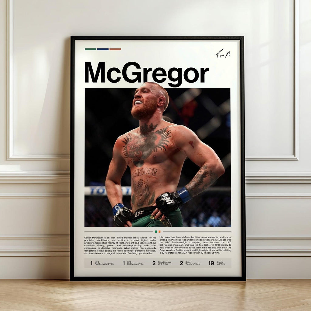 Conor McGregor MMA Sports UFC Champion Fight Fan Gift - Poster | Canvas Wall Art Print