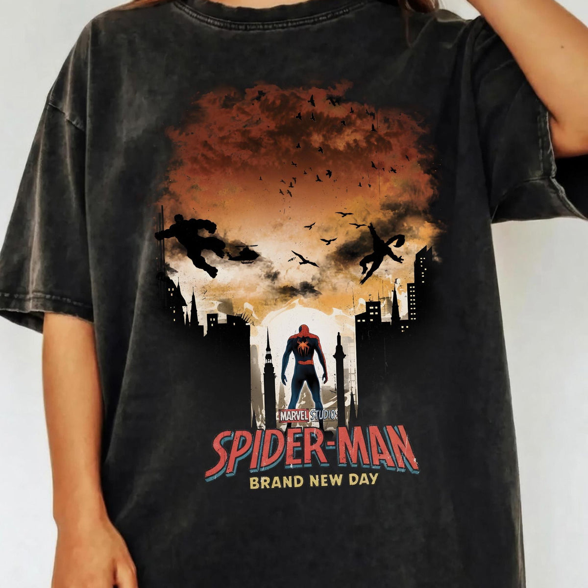 Comfort Colors Vintage Spider Man Brand New Day Tom Holland Shirt Women, Marvel MCU Avengers Spidey Graphic Tee, Fan Gift for Her Aesthetic