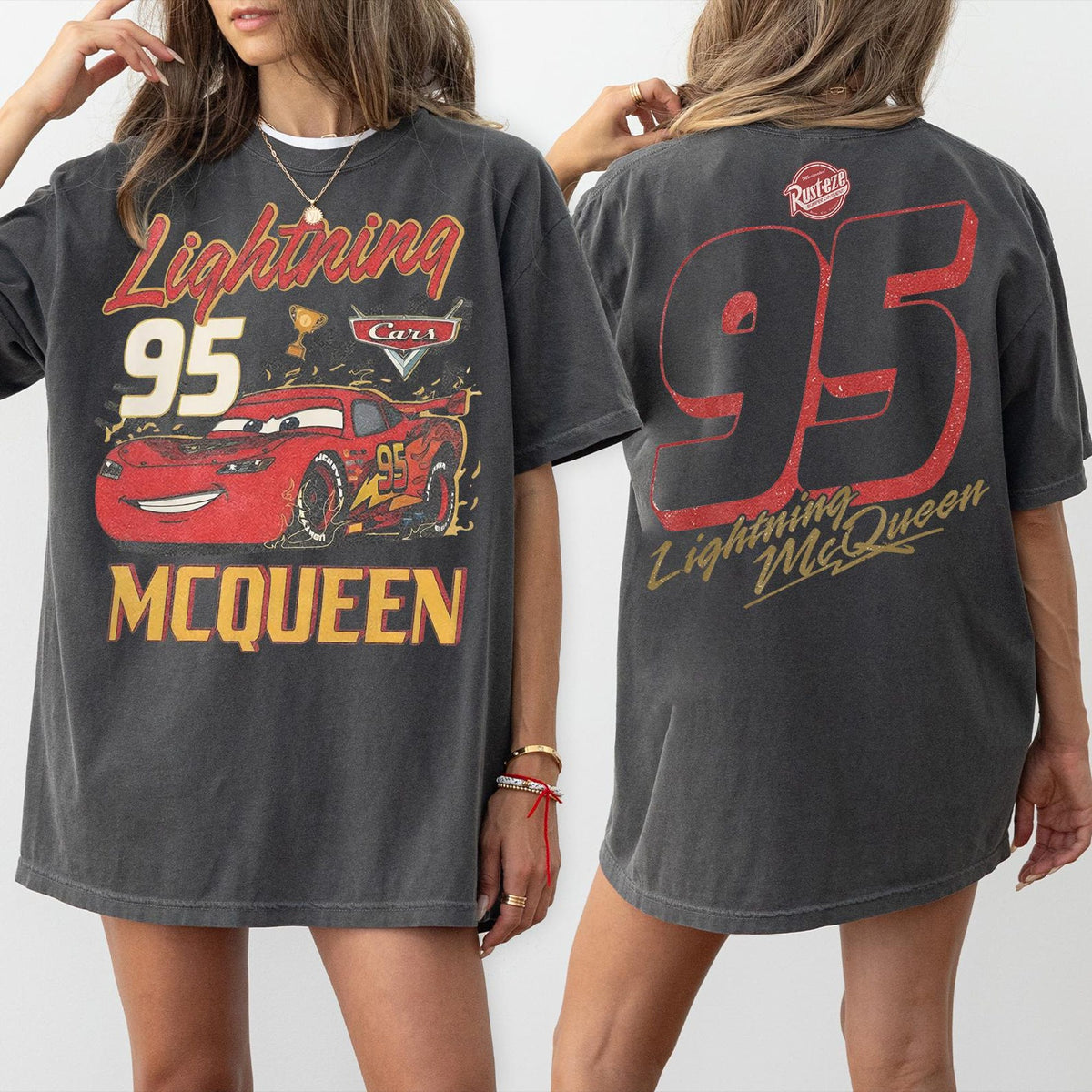 Vintage Lightning McQueen Comfort Colors Shirt Retro McQueen Graphic Tee Disney Family Vacation Trip Shirt 2026 Disney Pixar Cars Shirts