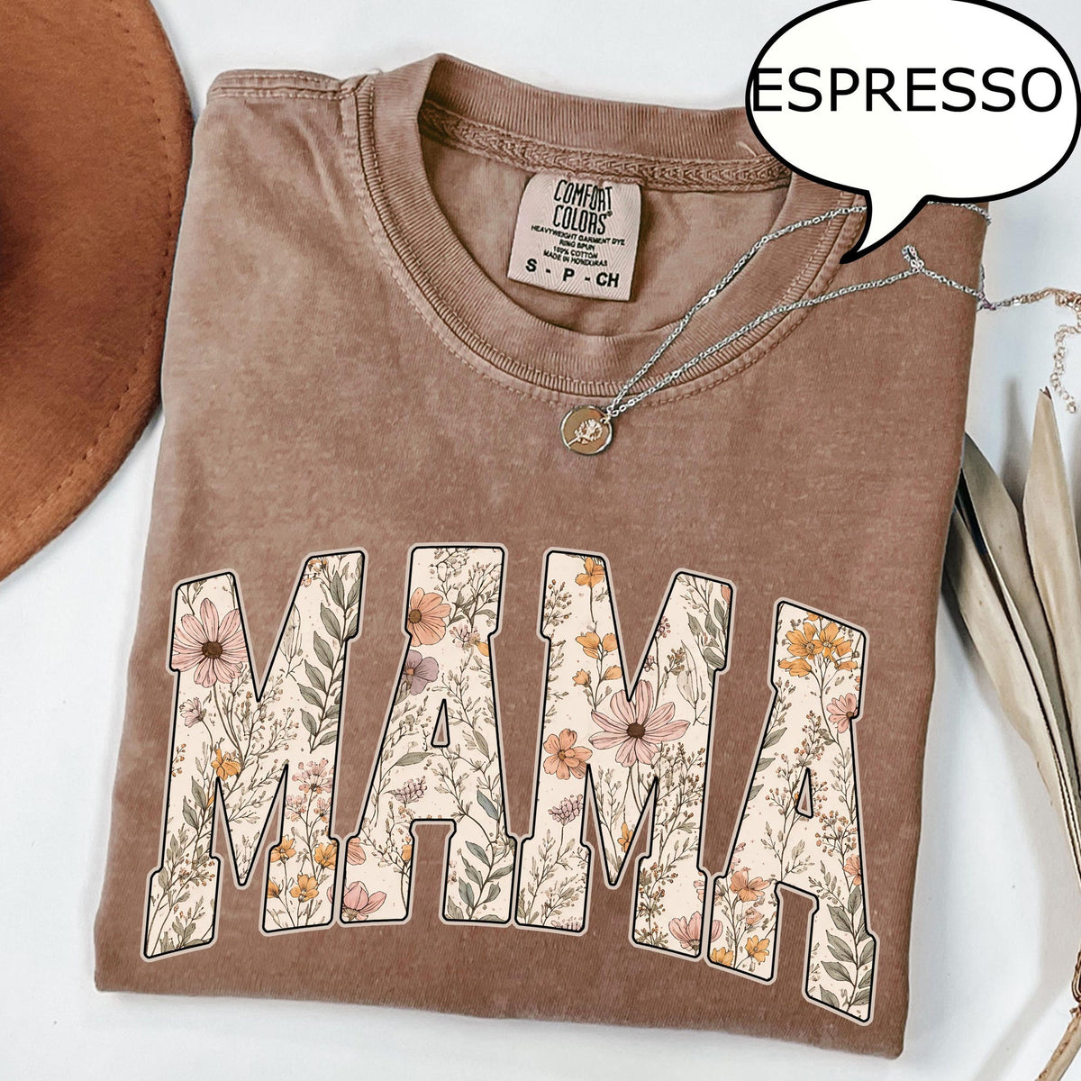 Comfort Colors Vintage Floral Mama TShirt Retro Spring Mom Tee