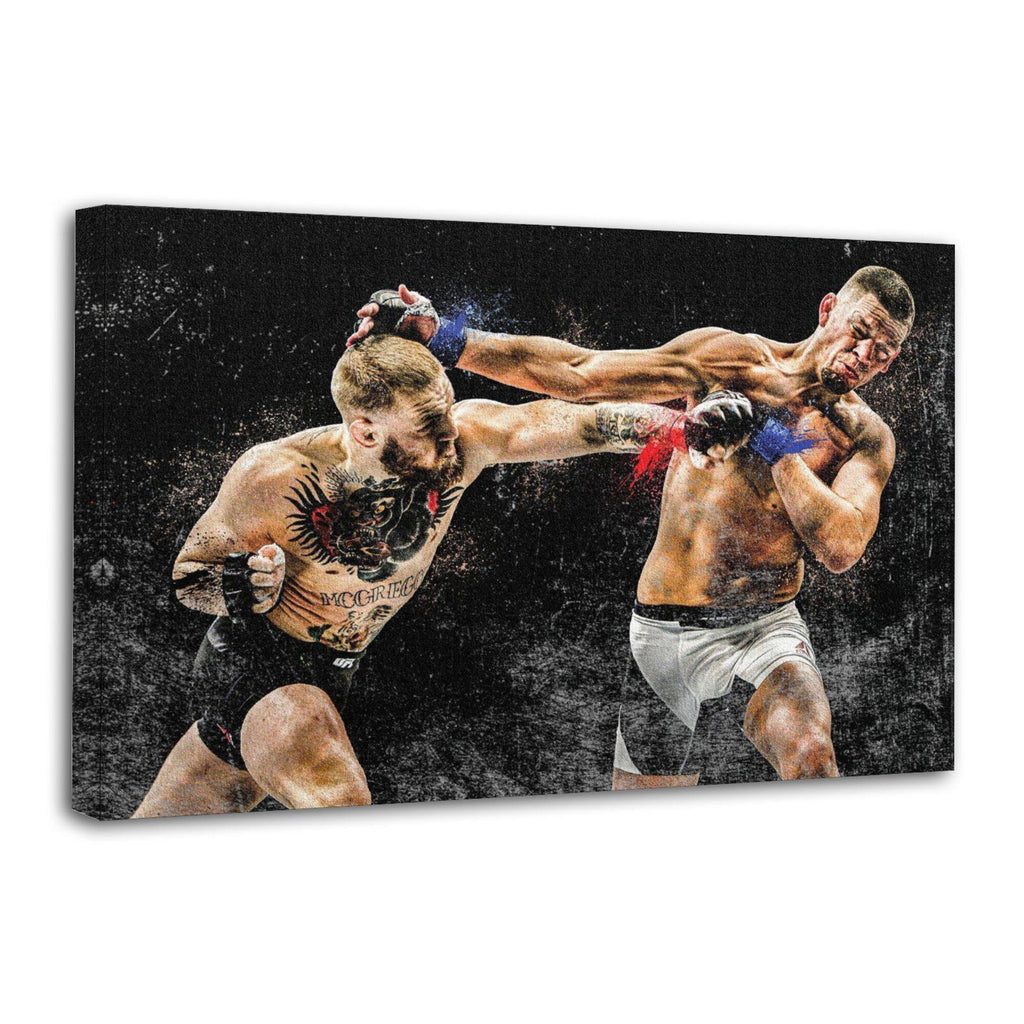 Conor McGregor vs Nate Diaz Boxing MMA - Poster | Canvas Wall Art Print