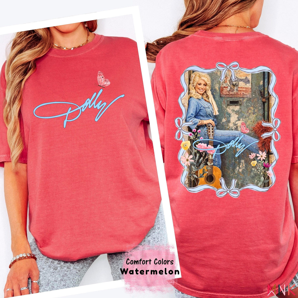 Comfort Colors Dolly Parton Nashville Shirt Women, Retro Country Music Butterfly Vintage Western Concert Graphic Tee, Fan Gift for Her Aesthetic