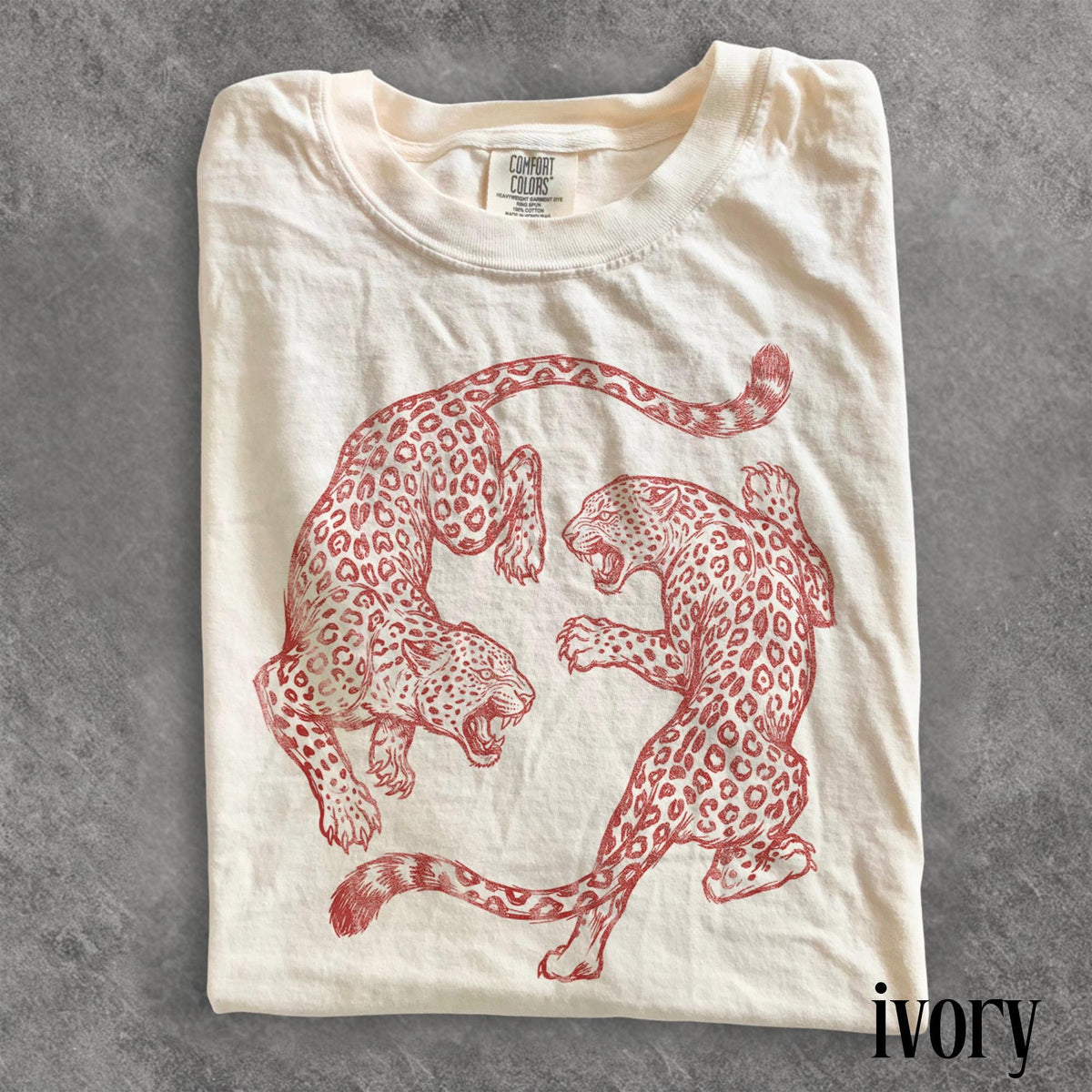 Vintage Leopard Fighting Graphic Tee Wild Big Cat Engraved Style Shirt Retro Jungle Wildlife Aesthetic Top Comfort Colors Animal Gift