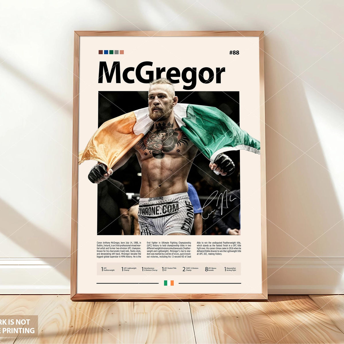 Conor McGregor MMA Fight Fans Sports Bedroom - Poster | Canvas Wall Art Print