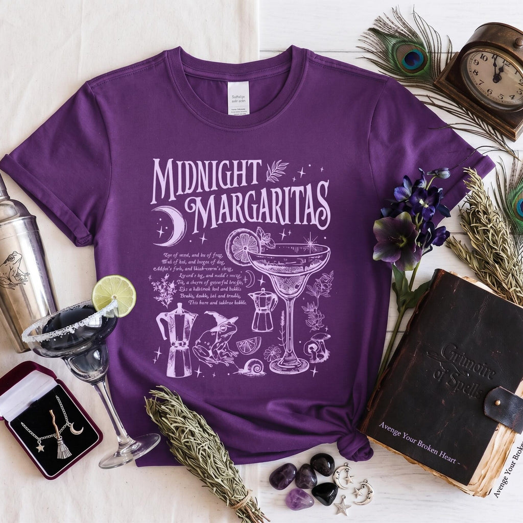 Comfort Colors Midnight Margaritas Shirt Women, Practical Magic Salt Rosemary Lavender Love Witchy Halloween Cocktail Graphic Tee, Gift for Her Aesthetic