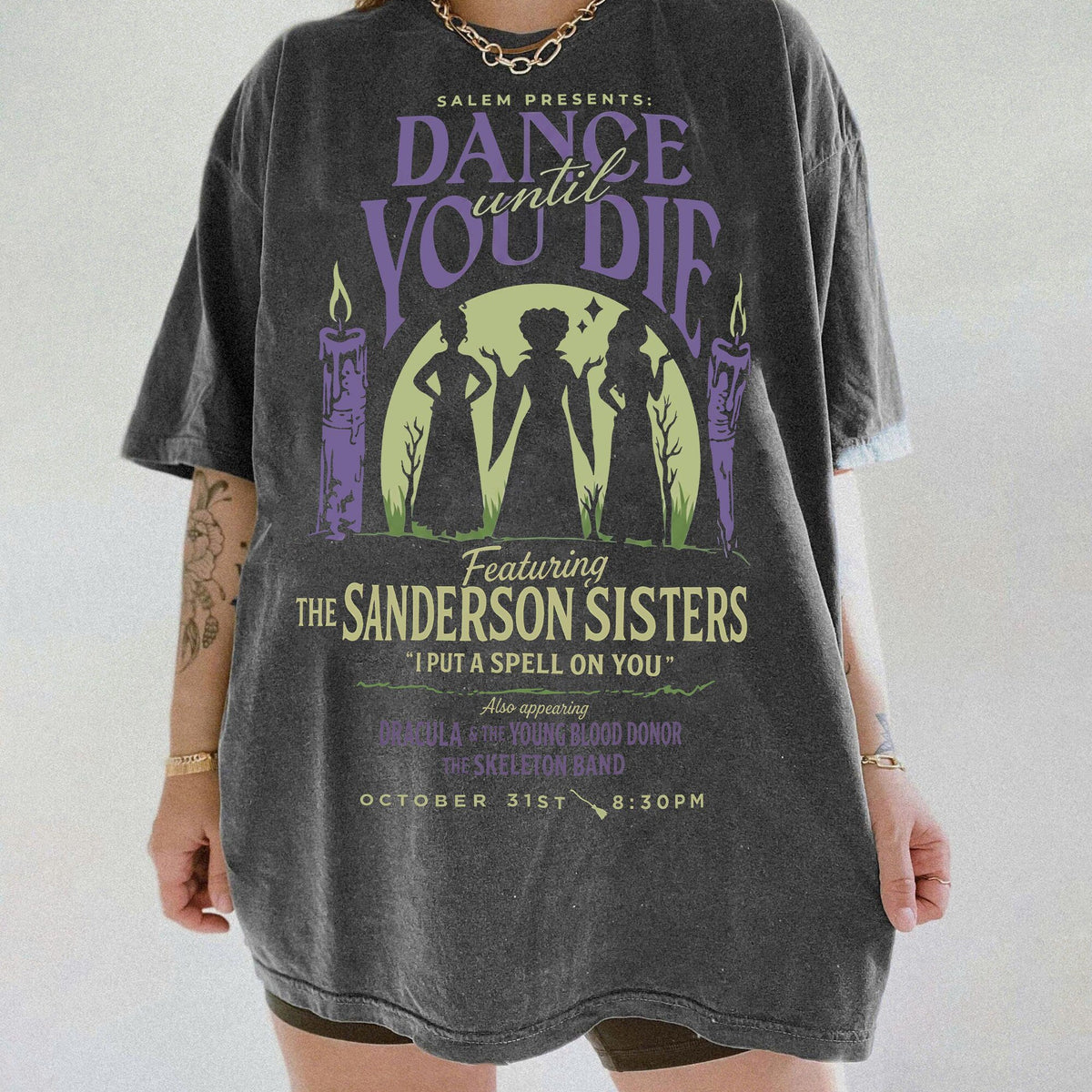 Vintage Dance Till You Die Shirt Hocus Pocus Sanderson Sisters Halloween Tee Disney Sanderson Sisters Witches Tee Billy Butcherson Tee
