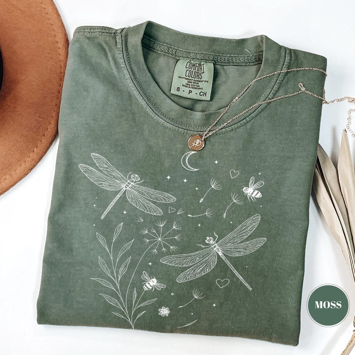 Comfort Colors Dragonfly Nature Shirt Flower Lover Gift Womens Clothing Gardening Tee Cute Wildflowers Aesthetic Dandelion Tee