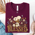 Comfort Colors Snoopy Christian Faith Shirt Women, Blessed Cute Puppy Floral Religious Inspirational Graphic Tee, Gift for Her Aesthetic