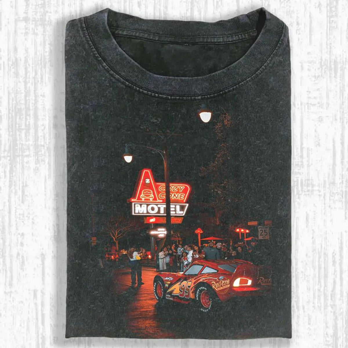 Comfort Colors Vintage Lightning McQueen Shirt Women, Piston Cup Night Race Retro Aesthetic Disney Cars Racing Graphic Tee, Gift for Her Aesthetic