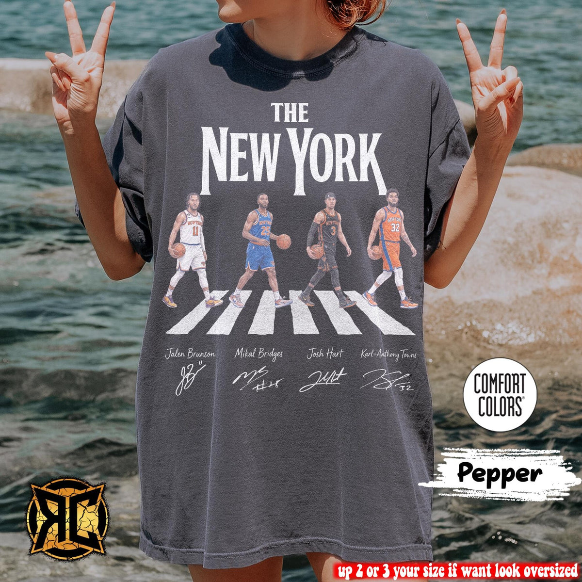 New York Knicks Shirt Jalen Brunson Karl-Anthony Towns Abbey Road Style Graphic Comfort Colors Basketball Fan Gift Unisex