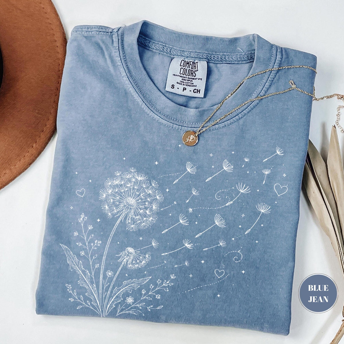 Dandelion Wildflower Comfort Colors TShirt Boho Floral Tshirt Wish Flower Graphic Tee Cottagecore Nature Gift Whimsical Botanical Top