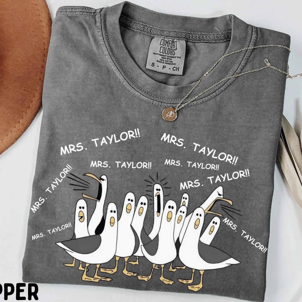 Comfort Colors Custom Seagulls Teacher Shirt Elementary Teacher Funny Teacher Tee Teacher Appreciation Gift Funny Personalized Teacher