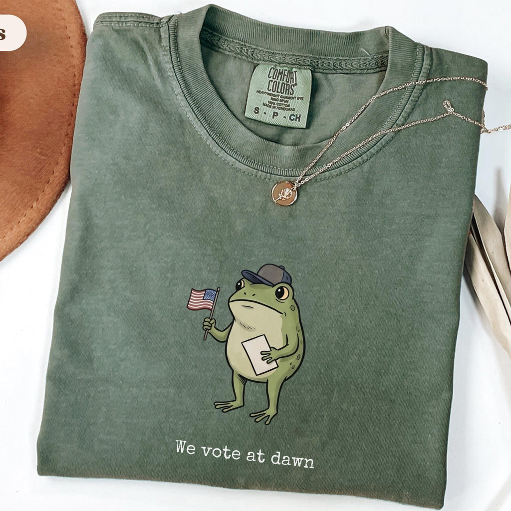 We vote at dawn Shirt Funny Frog Shirt Political Sweatshirt Election 2026 Shirt Voter Tee Vote Day Civil Rights Shirt Election Shirt