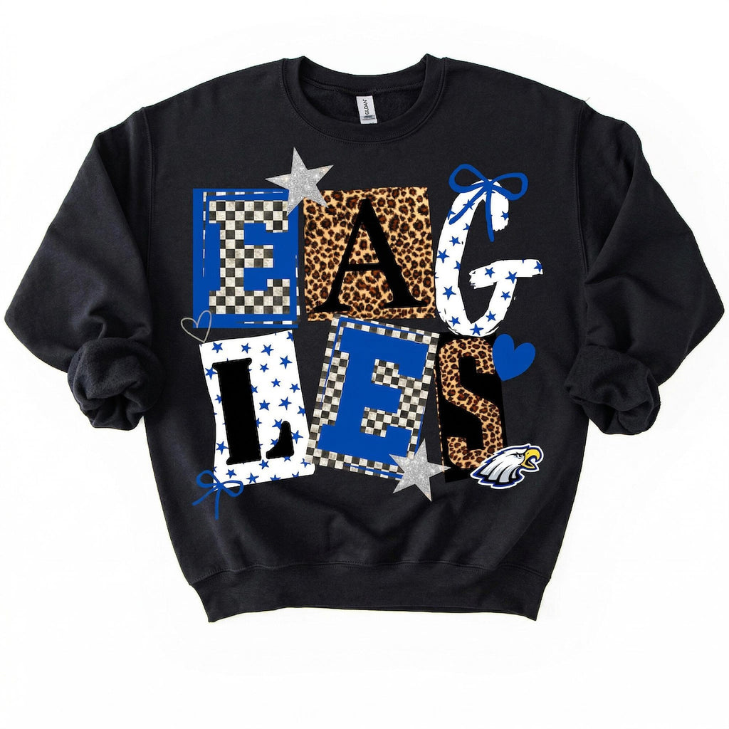 Custom School Spirit Name Shirt with Leopard Checkered Letters Personalized Spirit Wear Tee