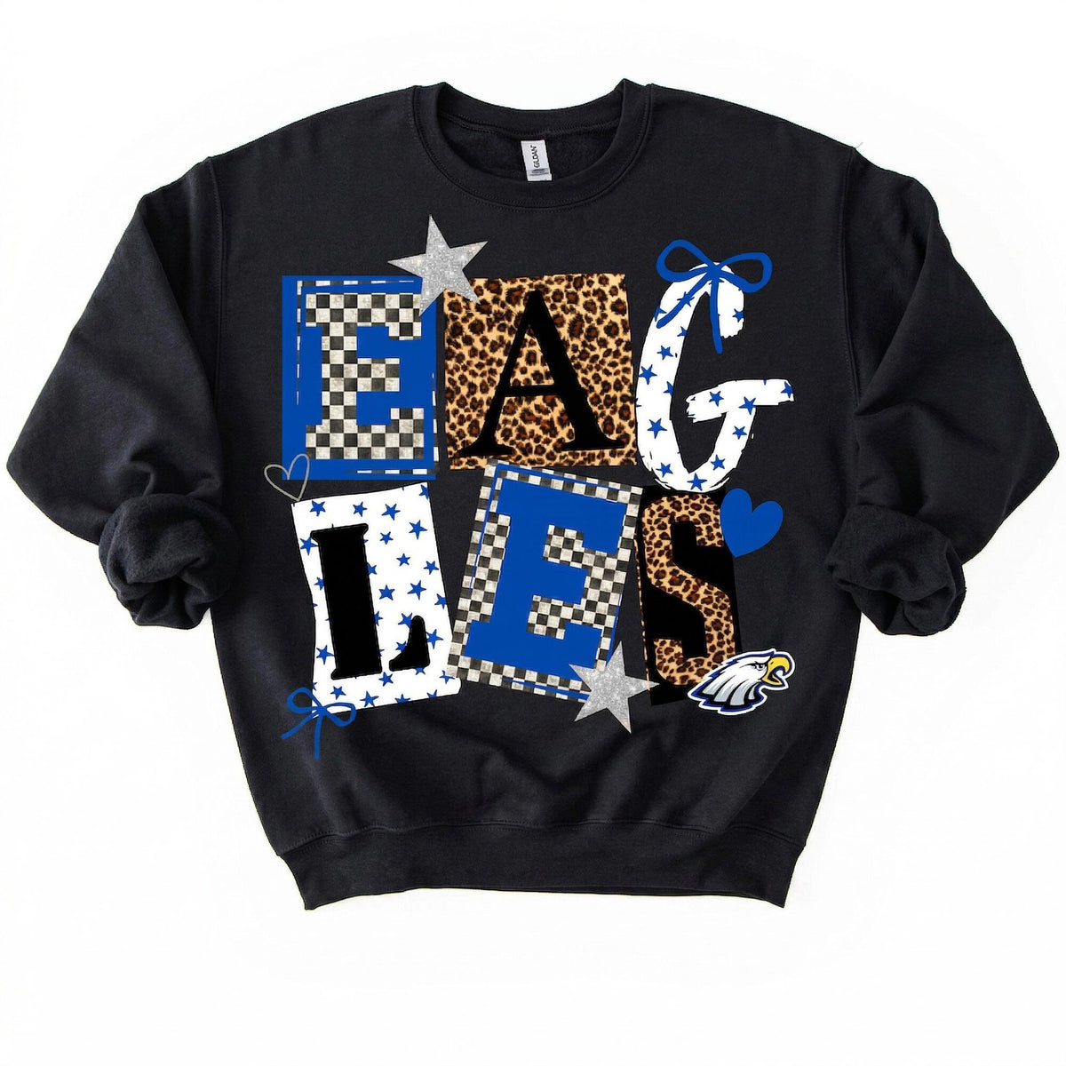 Custom School Spirit Name Shirt with Leopard Checkered Letters Personalized Spirit Wear Tee