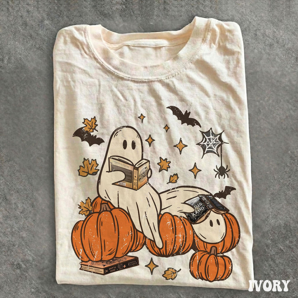 Ghost Reading Shirt fourth wing ghost shirt Bookish Halloween Comfort Colors Tee  Bookish Shirt  Gifts For Readers Fantasy Book Dragon