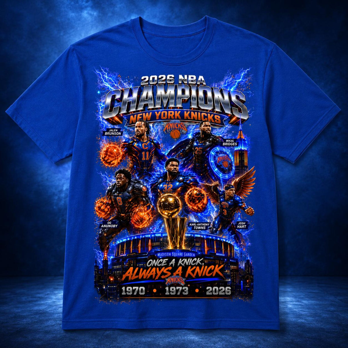 New York Knicks Champions Shirt Basketball Squad Graphic Fan Tee NYC Hoops Unisex