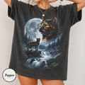Tortoiseshell Cat Howling to the Moon Shirt  Funny Tortie Cat TShirt Halloween Gifts Comfort Colors