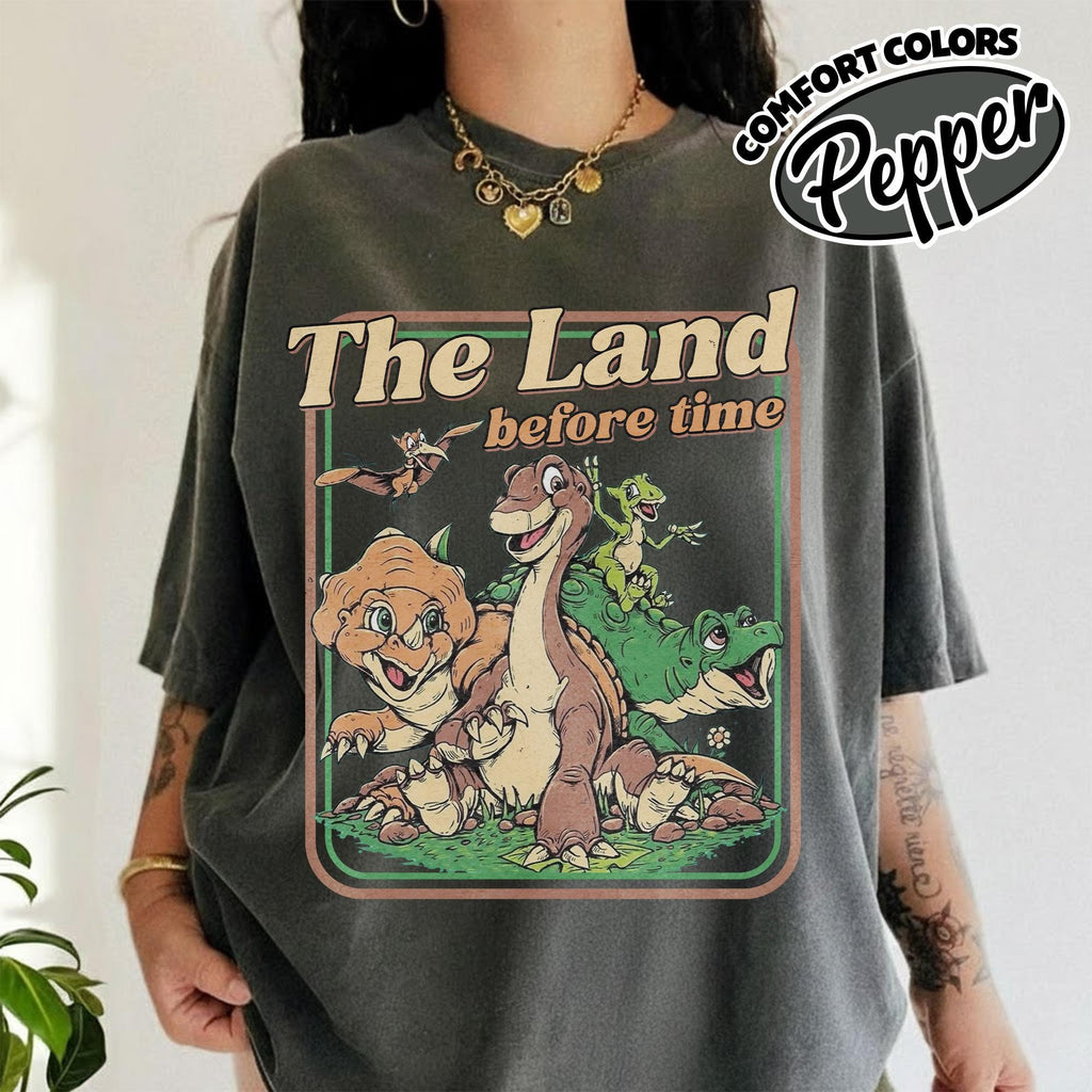 Retro The Land Before Time Comfort Colors Shirt Dinosaur Friends Nostalgia Tee JDJW07