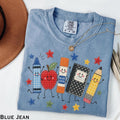 Comfort Colors Teacher Life Faux Patchwork Shirt School Supplies Graphic Tee