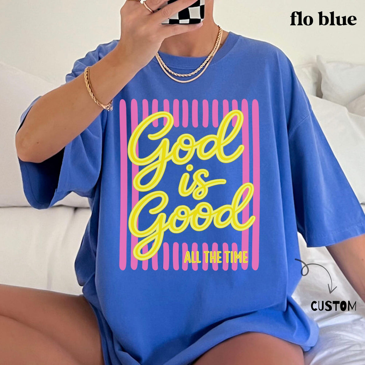 God Is Good All The Time Comfort Colors Tee Cute Christian Shirt for Teen Girls Faith Based TShirt for Women Youth Group Church T Shirt