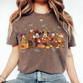 Comfort Colors Mickey and Friends Thanksgiving Fall Shirt Women, Autumn Coffee Lover Disney Family Fall Trip Magic Kingdom Graphic Tee, Gift for Her Aesthetic